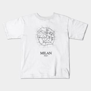 Milan City Map - Italy Cartography Kids T-Shirt